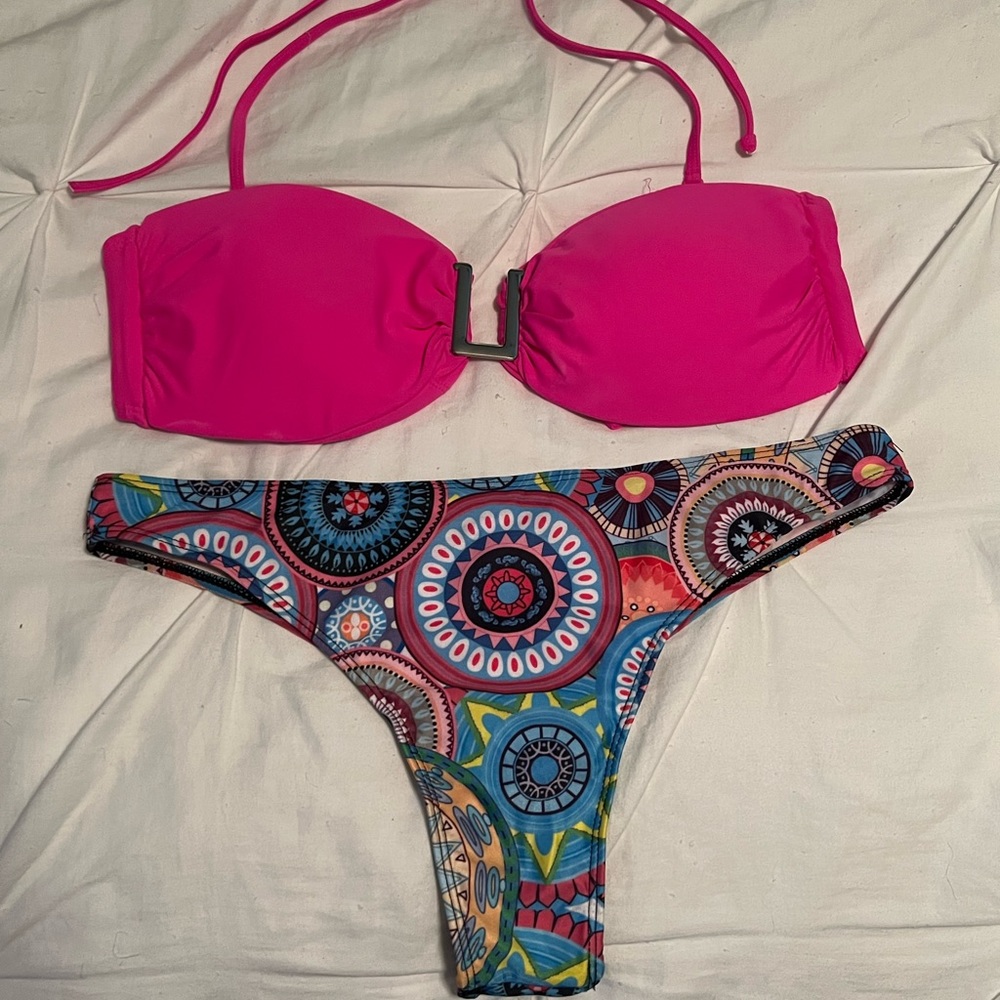 Pink and Print Bikini by Body Glove size XL